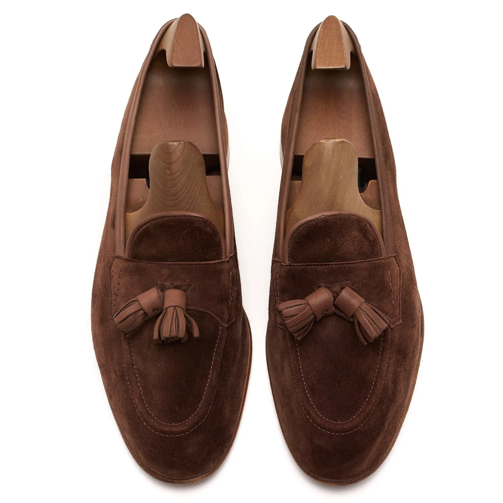EDWARD GREEN Brown Suede Tassel Loafer Shoes UK 8.5 US 9 E