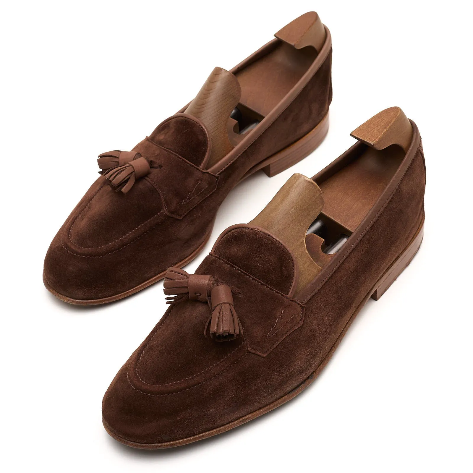 EDWARD GREEN Brown Suede Tassel Loafer Shoes UK 8.5 US 9 E