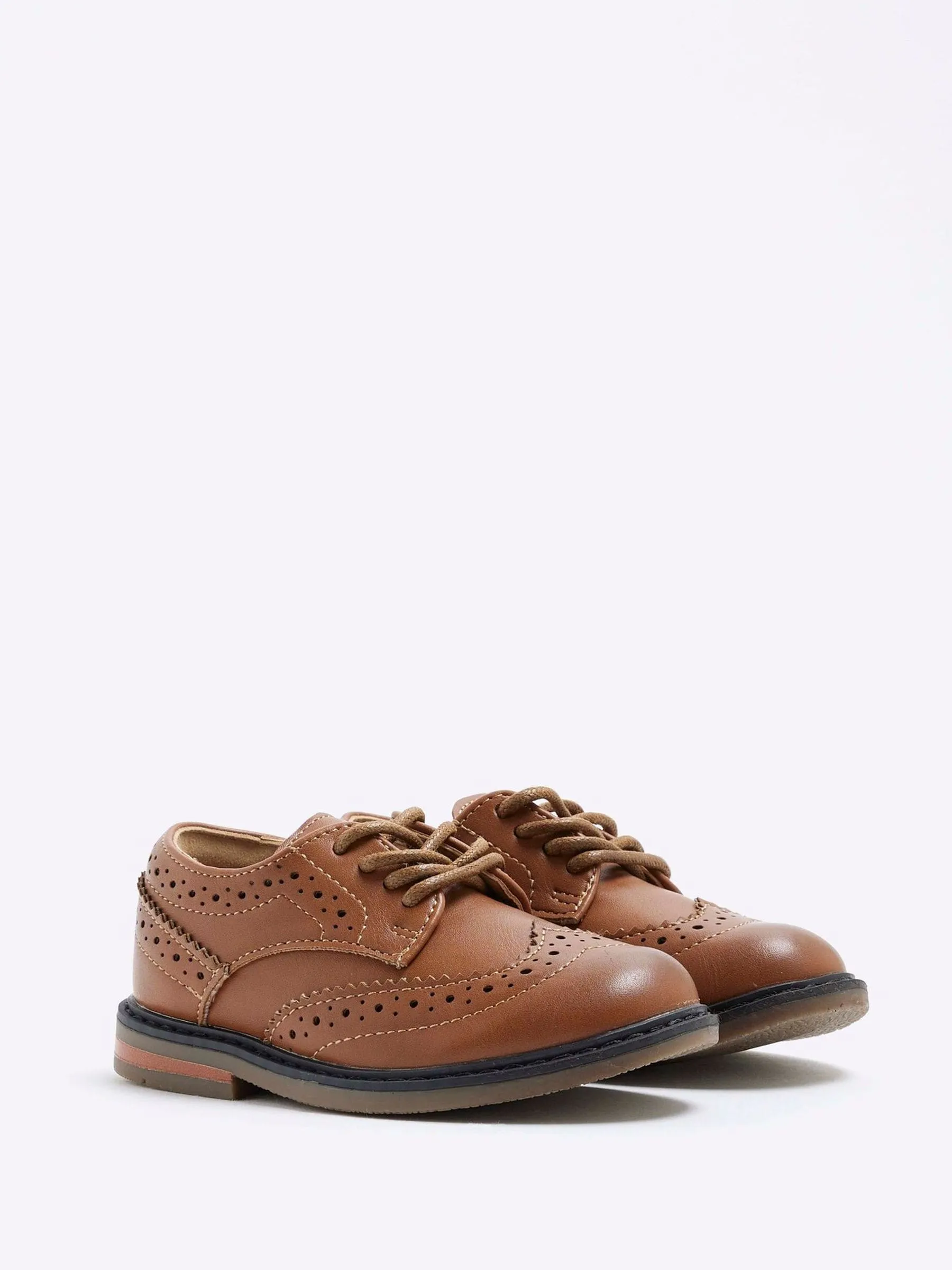 River Island Brown Boys Brogue Shoes