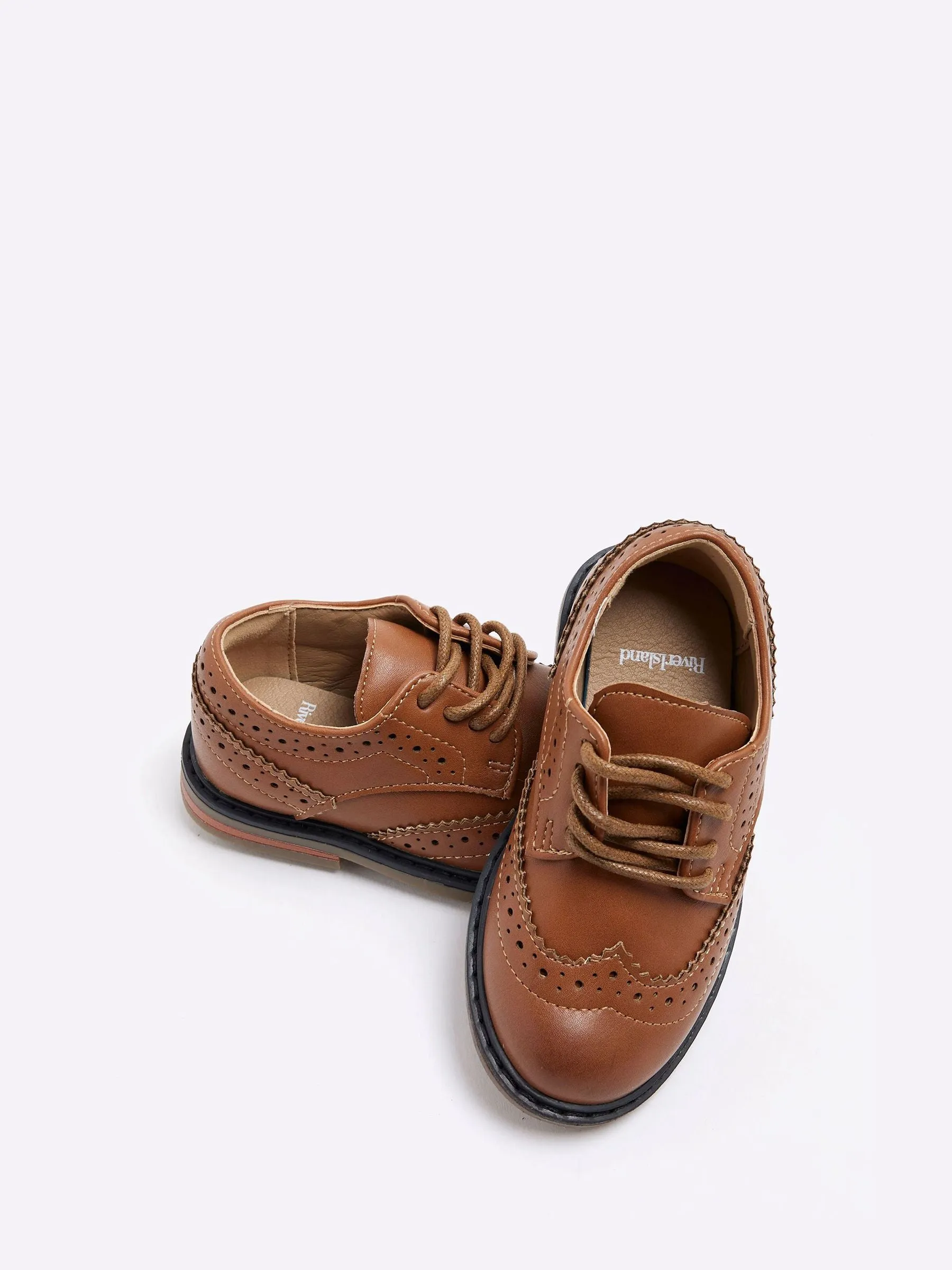 River Island Brown Boys Brogue Shoes