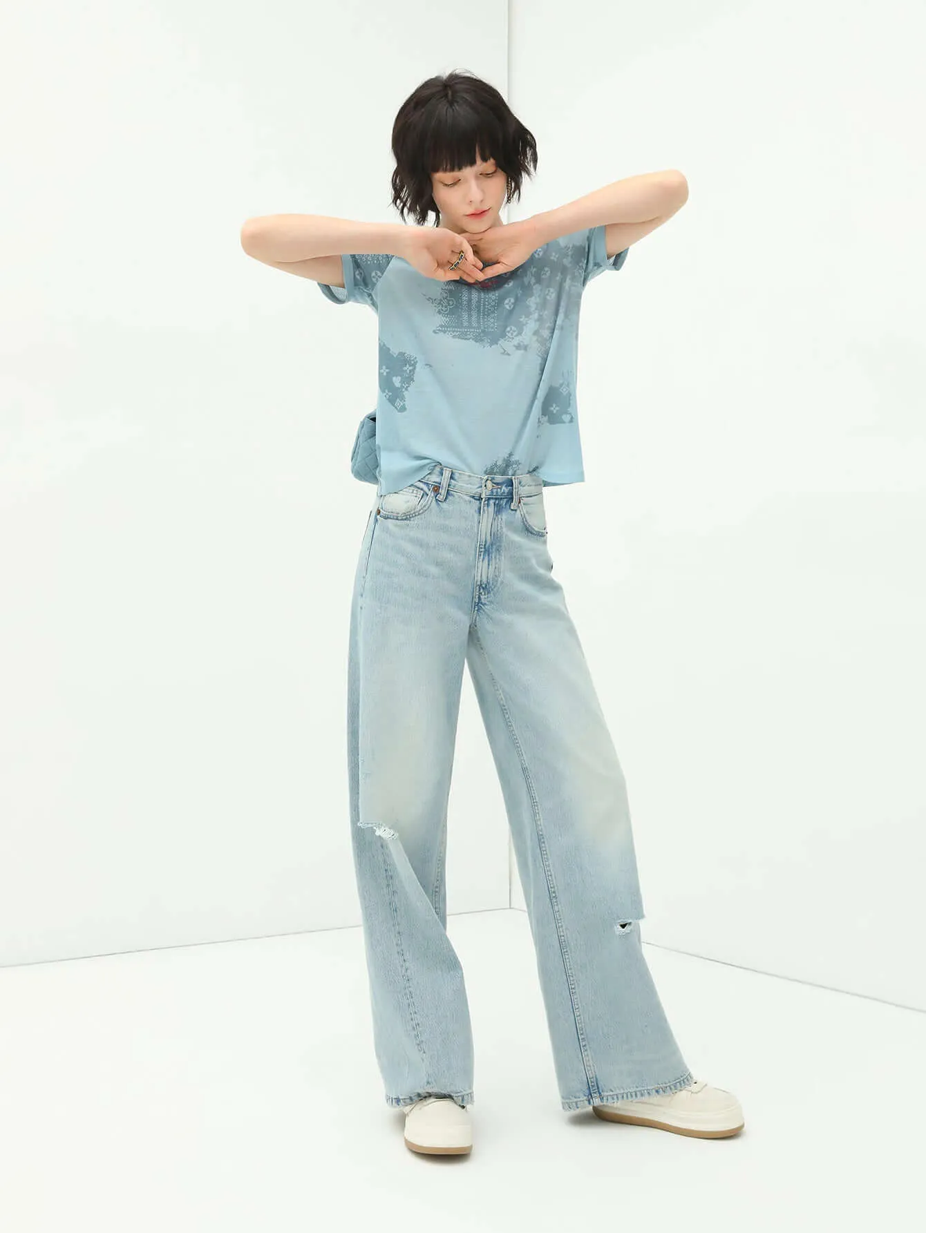 Sky Blue Skin-Friendly Short-Sleeve Tee
