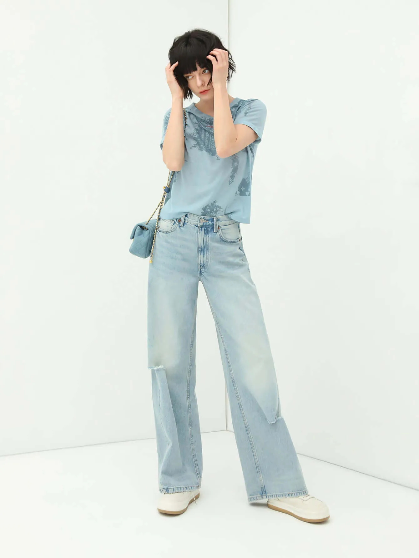 Sky Blue Skin-Friendly Short-Sleeve Tee