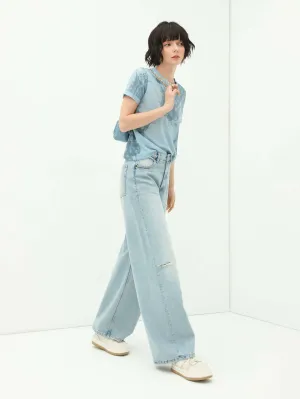 Sky Blue Skin-Friendly Short-Sleeve Tee