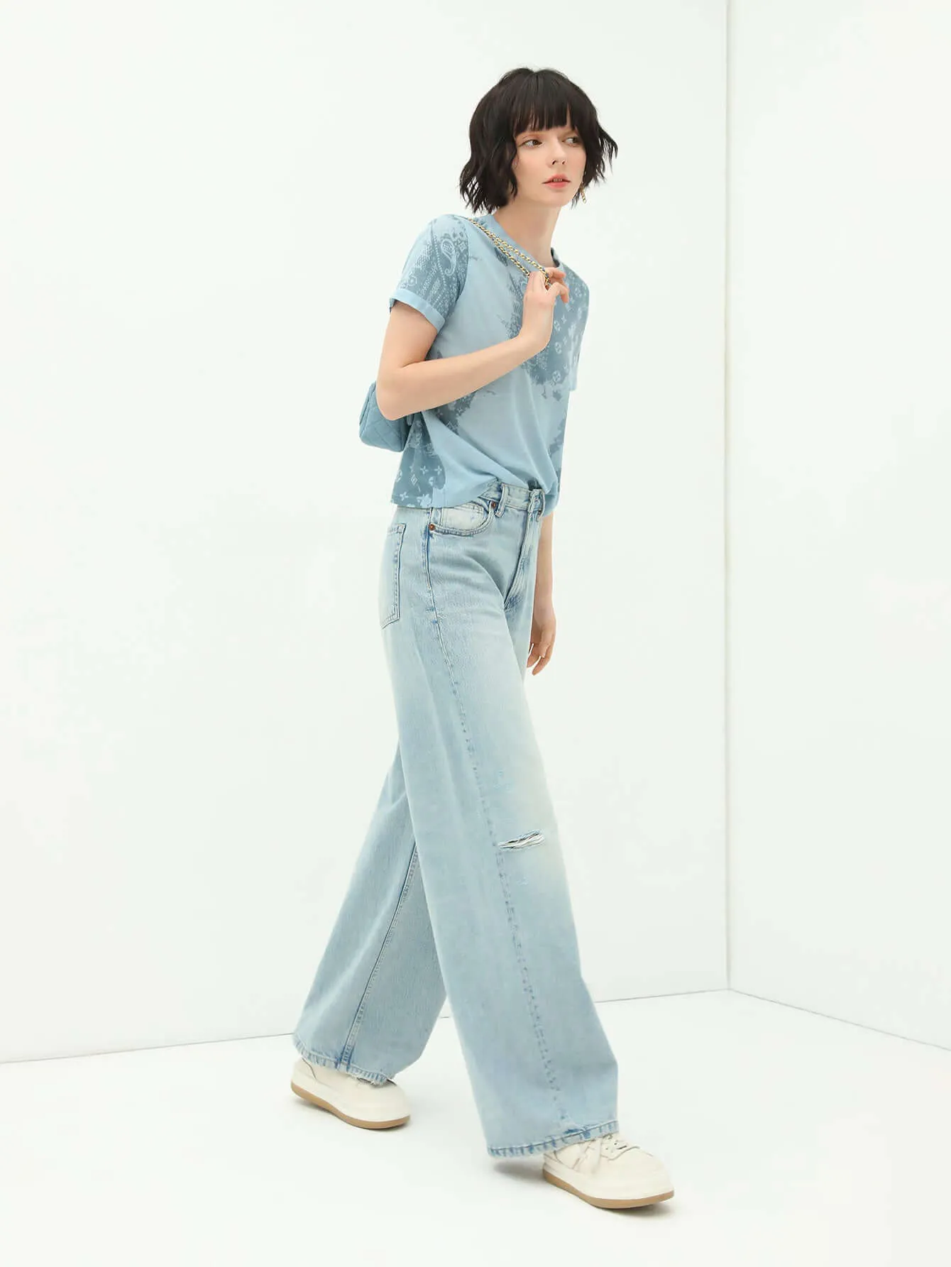 Sky Blue Skin-Friendly Short-Sleeve Tee