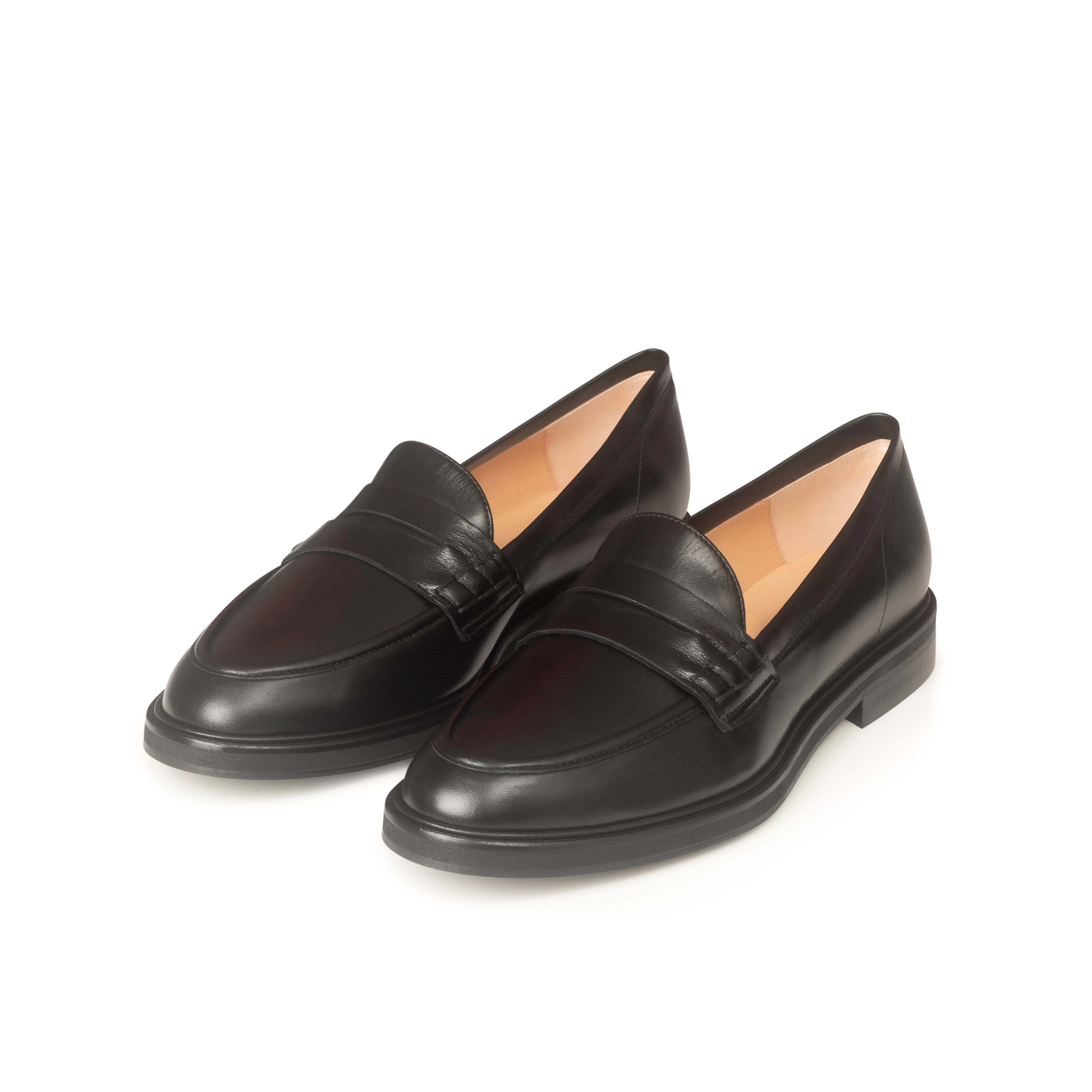 Wide Width Loafers  -  Black Leather